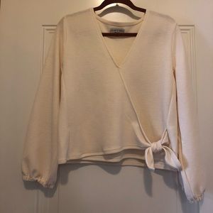 Cream wrap top
